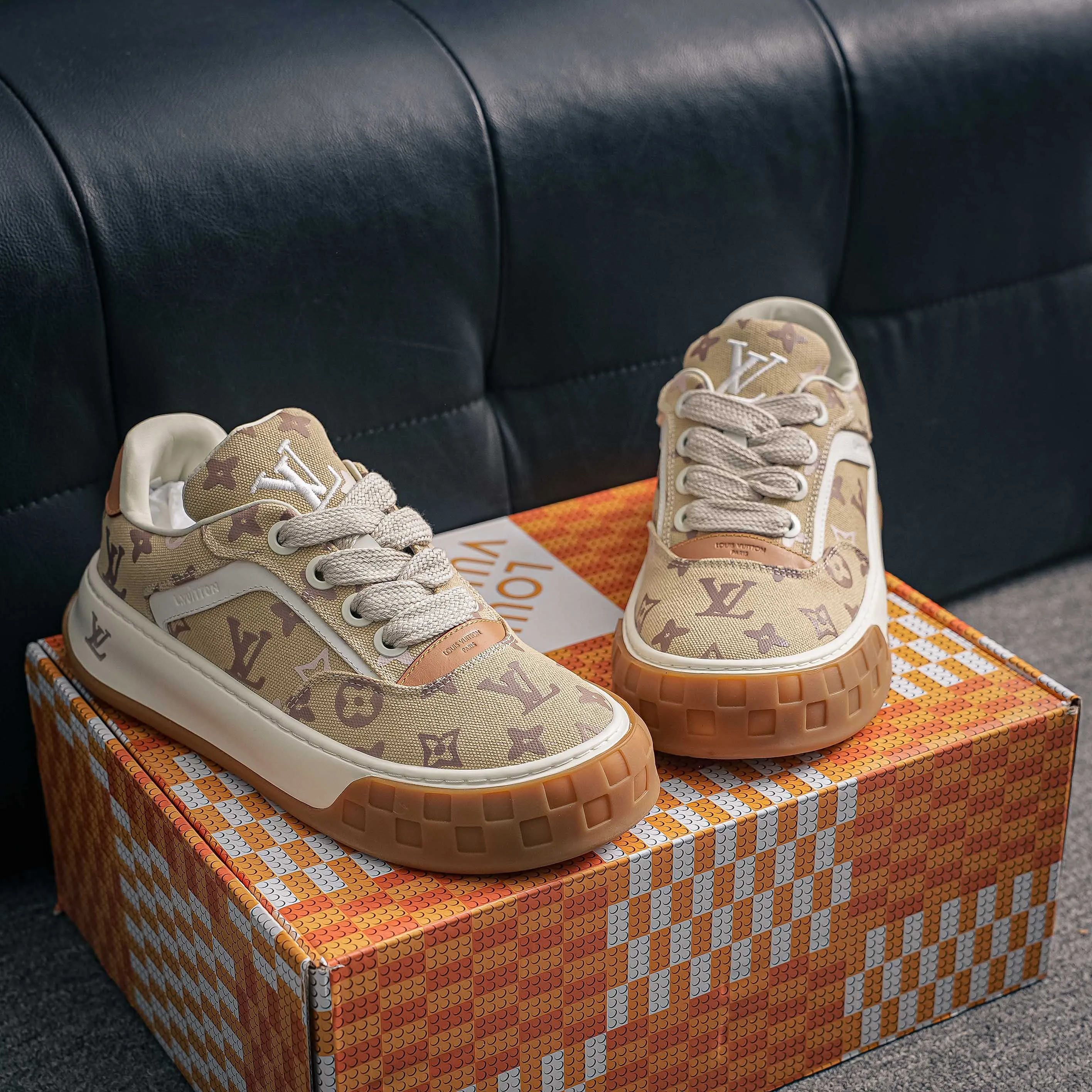 # Premium -- LOUIS VUITTON Tilted Series｜2026 LV Tilted Low Sneakers Series Low-Top Retro Skate Shoes Men Shoes｜